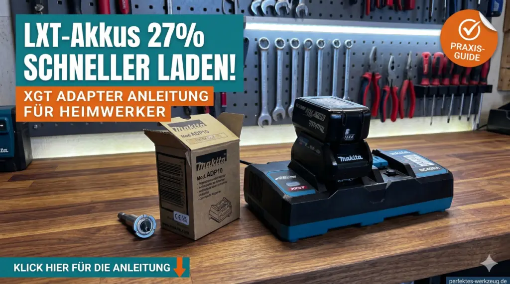 Makita 18V Akku schneller laden - mit dem DC40RA Ladegerät und dem ADP10 Adapter