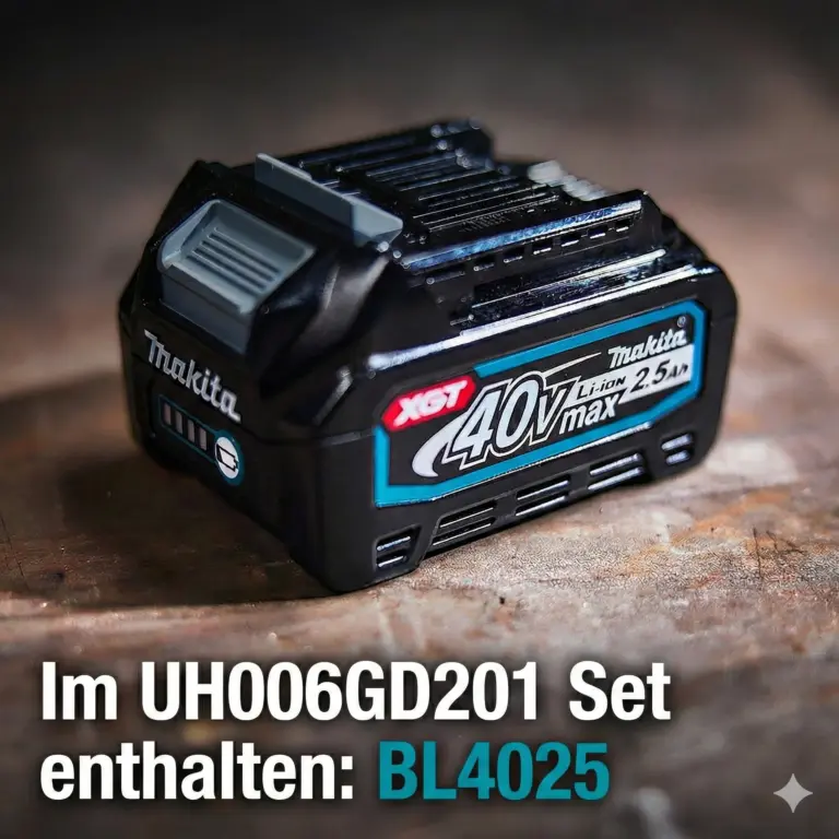 Im Makita UH006G Set enthalten: Der BL4025 Akku 40V