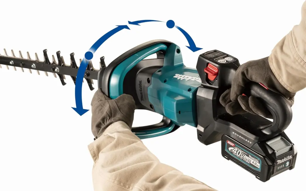 Makite 40V Heckenschere - 5 Positionen für ergonomisches Hecke schneiden