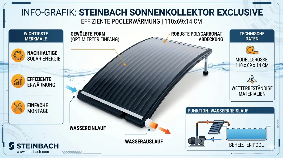 Funktionsweise einer Solar-Matte/Panels zum Heizen eines Aufstellpools