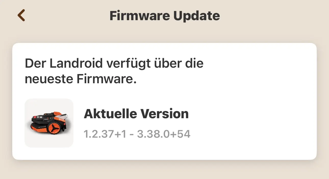 Worx Vision Firmware Update in der App vor dem ersten Einsatz prüfen