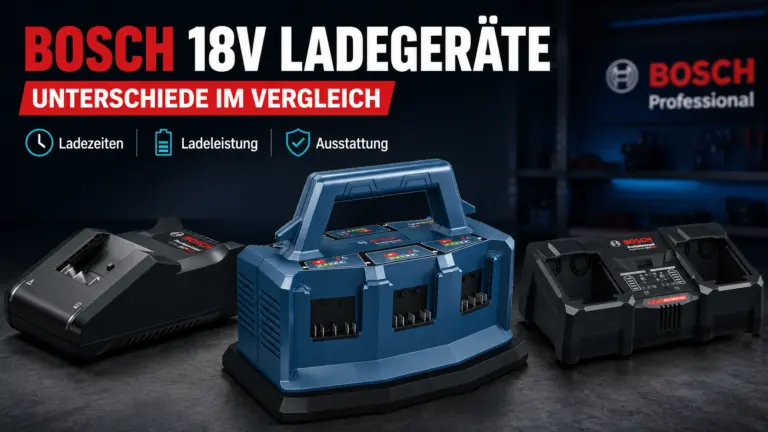 Bosch 18V Ladegeräte im Vergleich – Unterschiede bei Ladezeit, Ladeleistung und Ausstattung