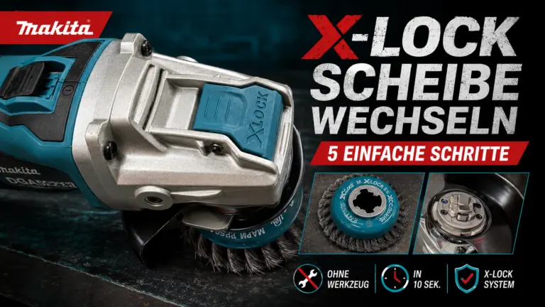 X-LOCK Scheibe wechseln am Makita DGA521 in 5 einfachen Schritten