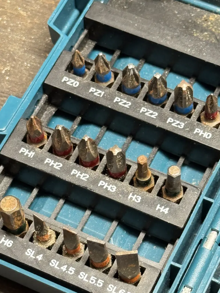 PZ und PH Bits nebeneinander in meiner Bit-Box