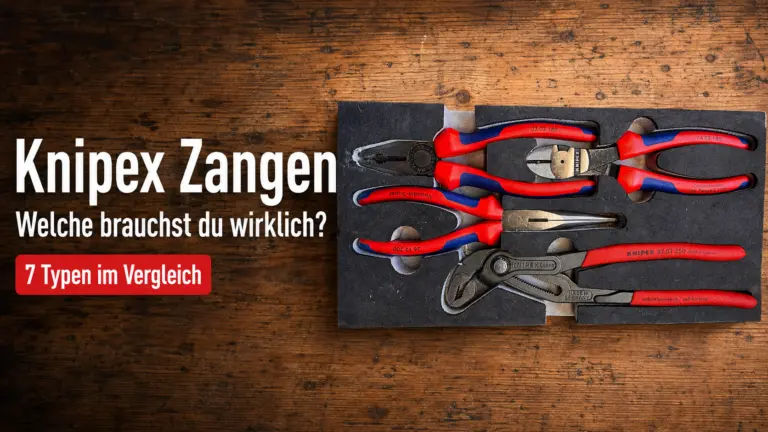 Knipex Zangen im Vergleich mit vier originalen Knipex Zangen auf Holzwerkbank
