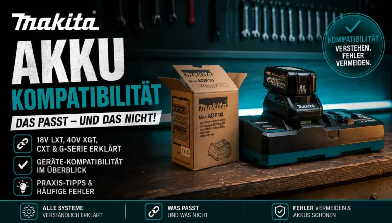 Makita Akku Kompatibilität mit 18V LXT und 40V XGT Akkus im Praxisvergleich