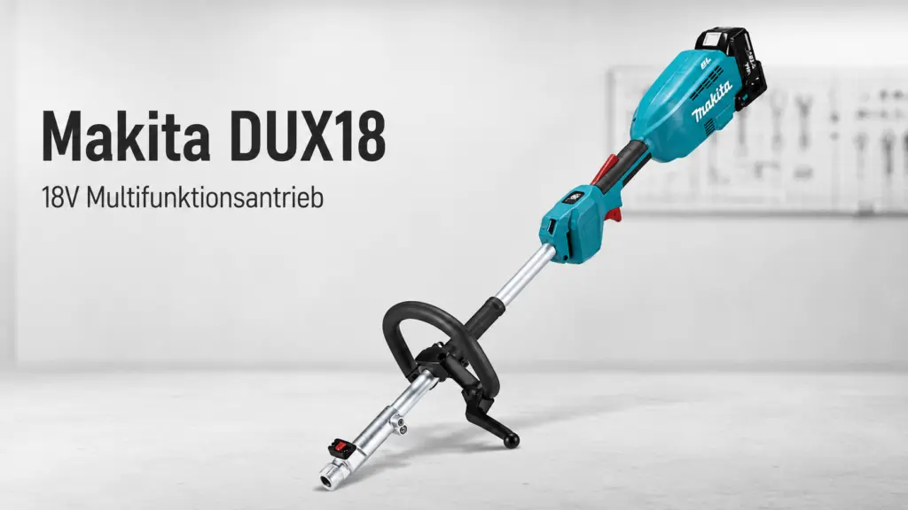 Makita DUX18 18V Multifunktionsantrieb als redaktionelle Produktgrafik