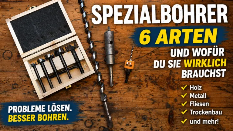 Spezialbohrer im Überblick mit Scharnierlochbohrern, Schlangenbohrer und Bohrkrone