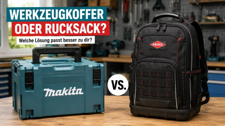 Werkzeugkoffer oder Rucksack im Vergleich mit Makita Koffer und Werkzeugrucksack