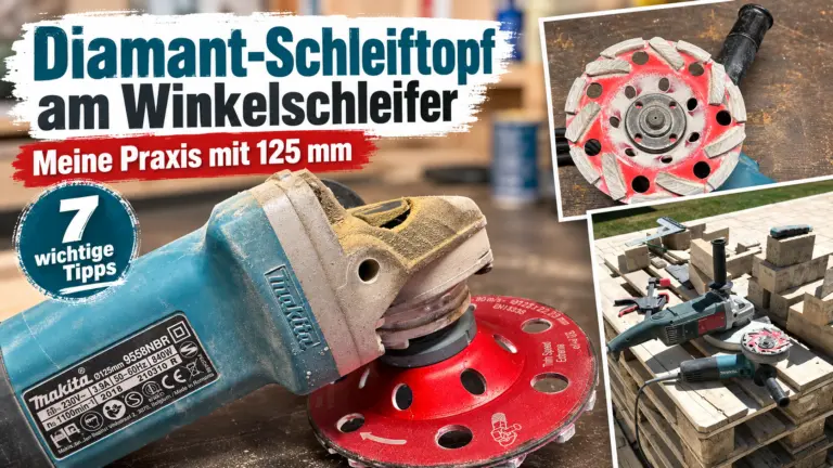 Diamant Schleiftopf Winkelschleifer mit 125-mm-Schleiftopf am Makita 9558NBR
