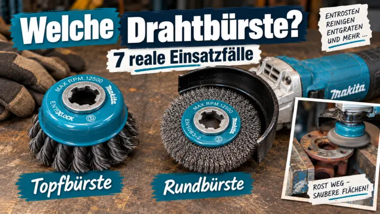 Drahtbürste am Winkelschleifer mit Topfbürste und Rundbürste – 7 reale Einsatzfälle