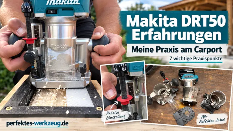 Makita DRT50 Erfahrungen beim Fräsen am Carport mit Tauchkorb