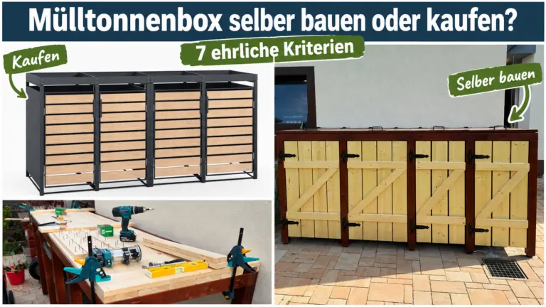 Mülltonnenbox selber bauen oder kaufen – Vergleich zwischen fertiger Metallbox und meiner selbstgebauten Holzbox