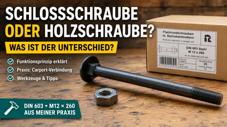 Schlossschraube oder Holzschraube – DIN 603 M12 × 260 im Praxisvergleich