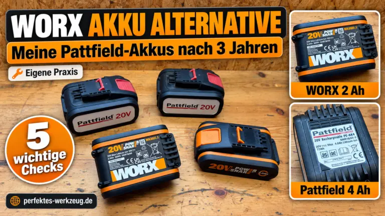 Worx Akku Alternative mit Pattfield 20V 4 Ah und WORX PowerShare 2 Ah im Praxisvergleich