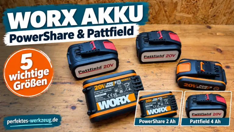 Worx Akku PowerShare im Vergleich mit Pattfield 20V Akkus