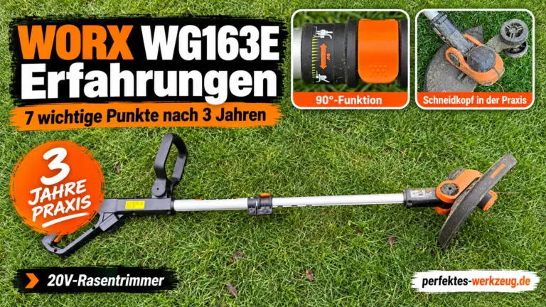 Worx WG163E Erfahrungen nach 3 Jahren mit 20V Rasentrimmer, 90-Grad-Funktion und Schneidkopf