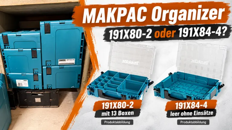 MAKPAC Organizer 191X80-2 mit 13 Boxen und 191X84-4 ohne Einsätze im Vergleich