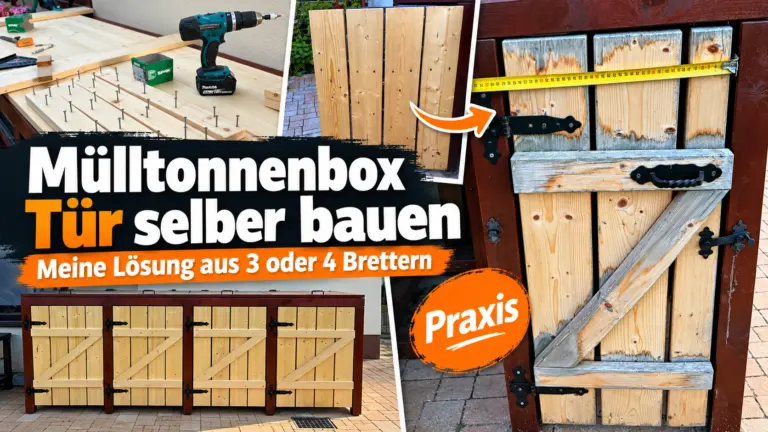Mülltonnenbox Tür selber bauen: Meine Lösung aus 3 oder 4 Brettern